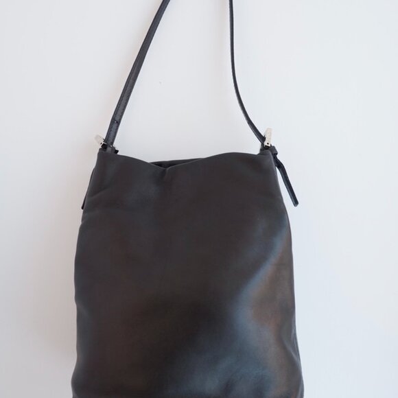 Authentic Preowned Fendi Black Leather FF Logo Bucket Shoulder Bag - Picture 9 of 16